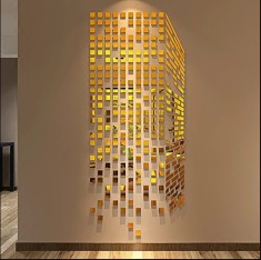 Set Oglinzi Design Patrat - Oglinzi Decorative Acrilice 4/4 Gold 100 buc