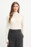 BOSS pulover de l&acirc;nă culoarea bej, light, cu turtleneck, 50549166