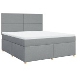 Cumpara ieftin Pat continental, gri deschis, 180x200 cm, material textil