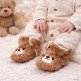 Cizmulite maro din blanita - Ursulet (Marime Disponibila: 3-6 luni (Marimea 18