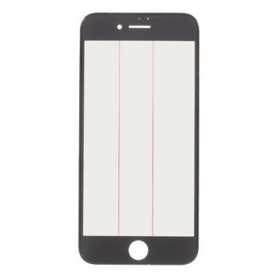 Geam iPhone 7 Cu Rama si Adeziv Sticker Negru foto