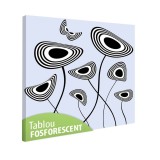 Tablou Fosforescent Flori Spatiale 50x50 cm, Canvas, Decoratiune Casa, Tablou Luminos Noapte