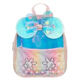 Rucsac pentru fetite cu fundita si margele,holografic,20x7x24 cm