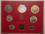 Set 7 monede Vatican, MCMLXXV, 1975, 1,2,5,10, 20, 50, 100 Lire, metal comun, 4 lei moneda