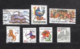 Lot 7 Timbre Vechi Cehia - Zodiac Zodii, Paste, Craciun, Biserica Lemn Broumov -A444
