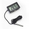 Termometru digital cu fir, de culoare negru pentru auto, acvariu, frigider
