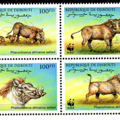 DJIBOUTI 2000, Fauna - WWF, serie neuzată, MNH
