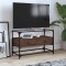 Gossi dulap tv blat sticla, stejar maro, 80x35x51 cm lemn prelucrat
