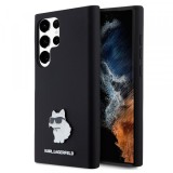 Husa pentru Samsung Galaxy S23 Ultra S918, Karl Lagerfeld, Silicone Choupette, Neagra