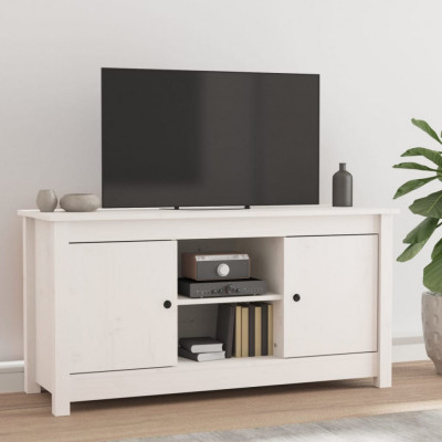 Comoda TV, alb, 103x36,5x52 cm, lemn masiv de pin foto