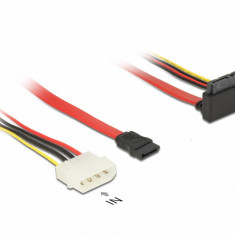 Cablu SATA 6 Gb/s 7 pini + alimentare Molex la SATA 22 pini 30cm, Delock 85514