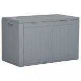 vidaXL Cutie de depozitare pentru grădină, gri, 180L, PP ratan