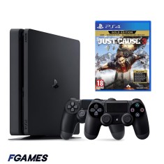 Consola Sony Playstation 4 Slim Ps4 500gb + Doua Controllere + Just Cause 3 Gold Edition PlayStation 4, Second-Hand