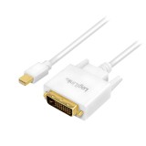 CABLU video LOGILINK, adaptor Mini-DisplayPort (T) la DVI-D DL (T), 1.8m, conectori auriti, rezolutie maxima Full HD (1920 x 1080) la 60Hz, alb, &quot;CV01