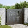 Poartă de grădină, Poartă de Grădină 105x75 cm Design din Oțel Corten cu Bambus