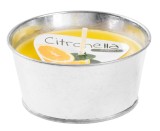 Lumanare repelenta cu citronella &icirc;n galeata metalica, 130 g