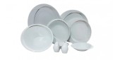 Cumpara ieftin Serviciu masa portelan, FUTURE PLATINUM, decor platina 12 persoane, 44 piese - FPSM 44