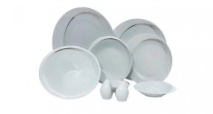 Serviciu masa portelan, FUTURE PLATINUM, decor platina 12 persoane, 44 piese - FPSM 44 foto