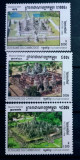 Cambodgia 1998 temple, monumente,arhitectura cultura Khmer serie nestampilata