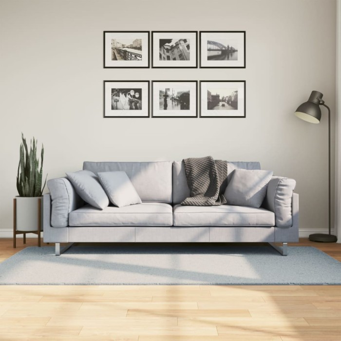 Covor HUARTE, fir scurt, moale și lavabil, albastru, 100x200 cm