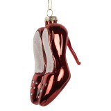 Cumpara ieftin Set 6 ornamente brad Craciun Pantofi sticla rosie alba 6x6x10 cm