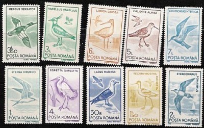 1991 - Pasari acvatice, uzuale, serie neuzata foto