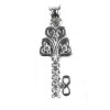 Pandantiv cheie cu pietre, argint 925, 2.7 cm x 1 cm, rodiata