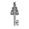 Pandantiv cheie cu pietre, argint 925, 2.7 cm x 1 cm, rodiata