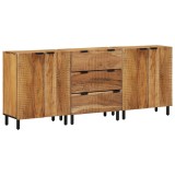 vidaXL Set de 3 sideboard-uri 60x33x75 cm din lemn masiv de acacia