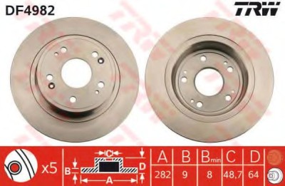 Disc frana HONDA ACCORD VIII TOURER (2008 - 2016) TRW DF4982 foto