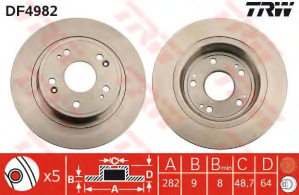 Disc frana HONDA ACCORD VIII TOURER (2008 - 2016) TRW DF4982