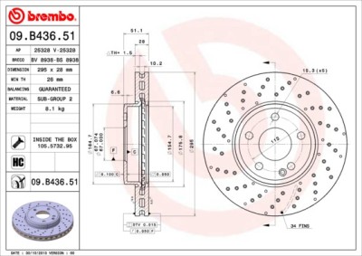 BREMBO 09.B436.51 PRIME LINE - UV Coated Disc frana foto