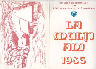 bnk cp Felicitare Uniunea Scriitorilor din RSR 1985 - multiple semnaturi foto