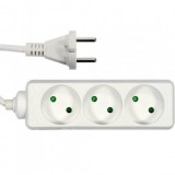 Prelungitor fara impamantare, 3 locasuri, lungime 1.5 m, Alb, 1 mmp, 10A, Oem