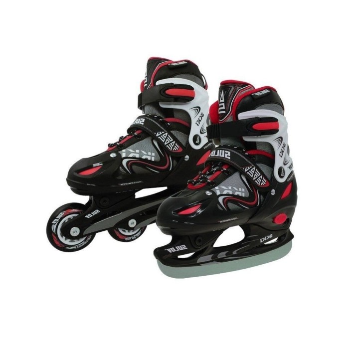 Role Copii, Reglabile 2 In 1 Ikki Boy, S, 31-34, Negru-Rosu Ultimate FactoryBikes