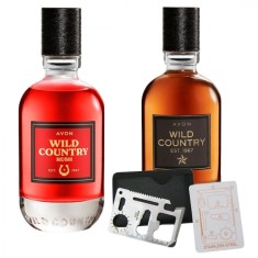 Set apa de toaleta Wild Country 75 ml, apa de toaleta Wild Country Rush 75 ml, card multifunctional de supravietuire, otel inoxidabil
