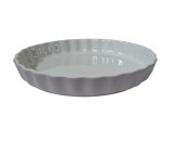 Vas termorezistent rotund, 25,5&times;4 cm, Alb/Mov deschis