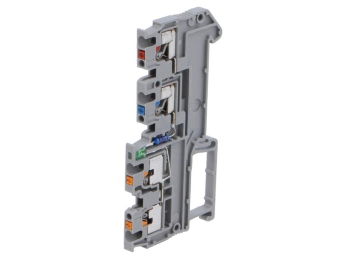 Conector de șine TS35, 4 borne