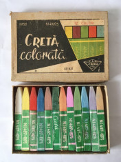 CRETA COLORATA PIONIER veche, romaneasca, 12 culori, anii &amp;#039;70, Ladeasa, colectie foto