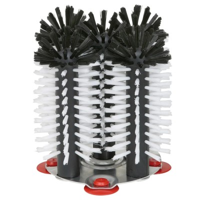 Gl&amp;auml;sersp&amp;uuml;lb&amp;uuml;rste, Gl&amp;auml;sersp&amp;uuml;lger&amp;auml;t mit Metallboden - Delfin, 5 x 18 cm foto