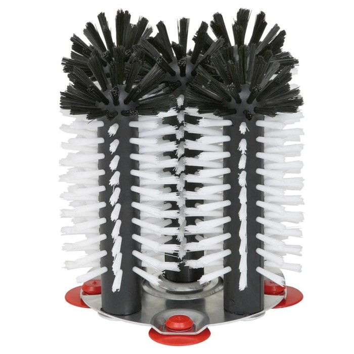 Gl&auml;sersp&uuml;lb&uuml;rste, Gl&auml;sersp&uuml;lger&auml;t mit Metallboden - Delfin, 5 x 18 cm