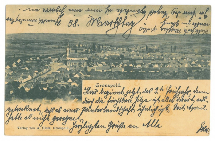 4703 - APOLDU de SUS, Sibiu, Litho, Romania - old postcard - used - 1906
