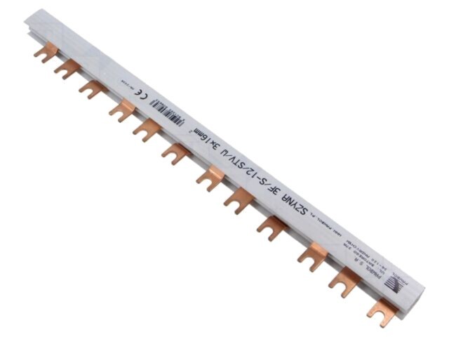 Bară colectoare 16mm&sup2; Poli 3 Unom 400V tip pieptene L 210mm PAWBOL