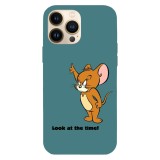 Husa compatibila cu Apple iPhone 15 Pro Max, Viceversa, model Look at the time Jerry , Silicon, TPU, Transparent, Carcasa