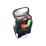 Cumpara ieftin Organizator scaun auto cu geanta termica, Verk Group, 5 compartimente, negru, 28x10x35 cm