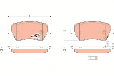 TRW GDB3396 COTEC set placute frana,frana disc foto