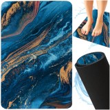 Covoras de baie antiderapant 80x50 cm Ruhhy, model marmorat albastru