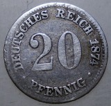 F.046 GERMANIA 20 PFENNIG 1874 E ARGINT