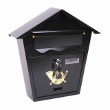 Cutie postala din otel pulbere, design clasic, negru