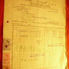 Factura cu Antet Firma Oscar Porzsolt SAR - Depozit mat. electrice 1943 , 3 timb